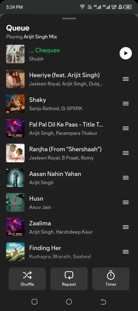 Organize the listening queue